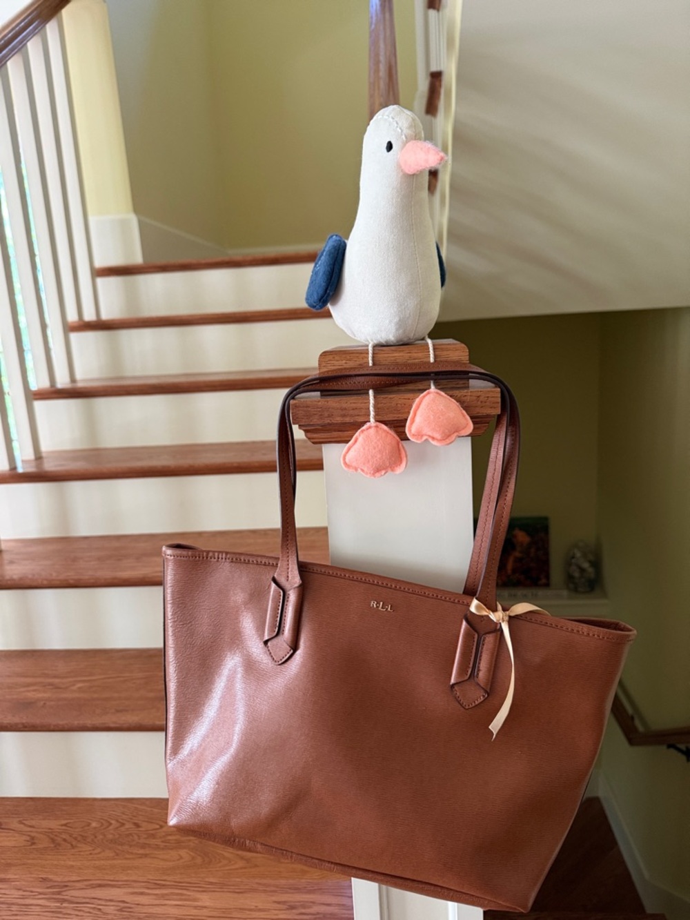 Ralph Lauren Saddle Brown Leather Shoulder Tote